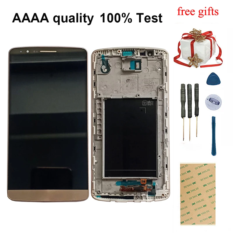 

Для LG G3 D850 D851 D855 ЖК-дисплей панель монитора модуль + сенсорный экран дигитайзер Сенсорное Стекло в сборе с корпусом