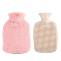 800ml hot water bag cute protection plush pocket portable winter hand warmer water injection hot water bottle for women