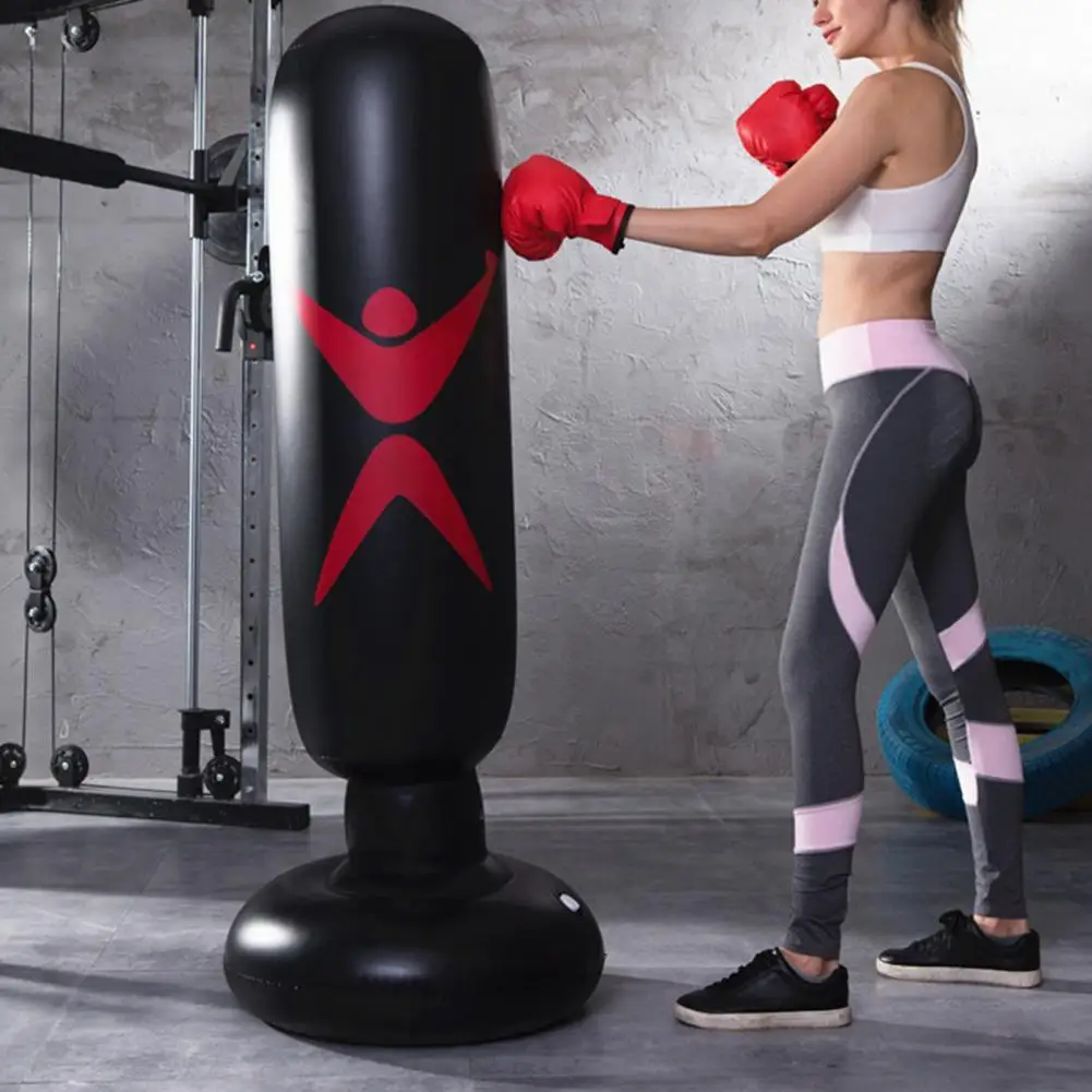 Надувная боксерская груша с широким дном из ПВХ 160 см для тренировок фитнеса
