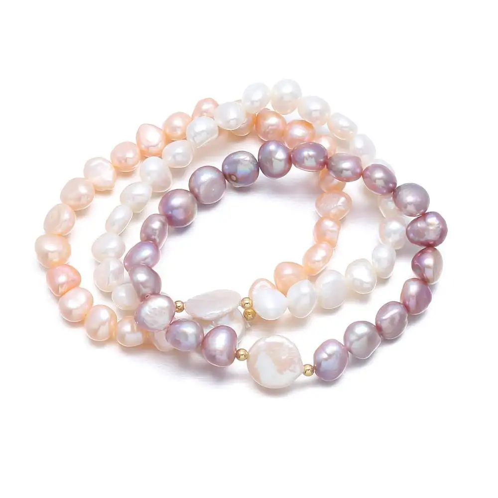 Модные натуральный пресноводный жемчуг браслеты из бисера браслет для женщин