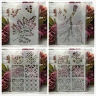 4 шт., 26*17 см, рамка для ветки дерева, сделай сам, трафареты, настенная живопись, раскраска для скрапбукинга, тиснение, декоративная открытка для альбома, шаблон