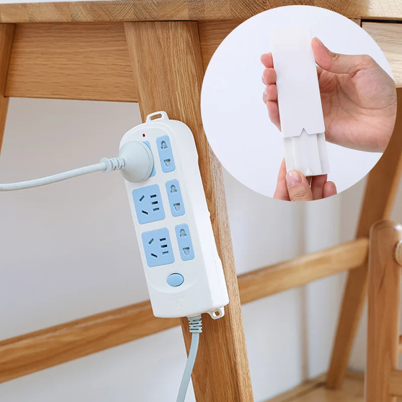 Wall Hanging Type Self-adhesive Power Strip Holder Removable 1Pc Home Improvement Supplies Socket Fixer Plastic Mounted | Дом и сад