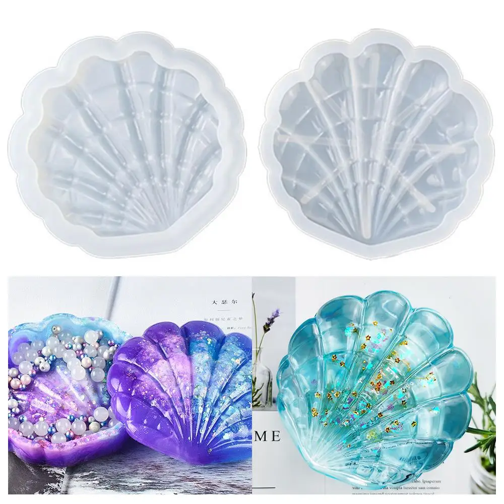 

Resin Mold Seashell Resin Mold 2pcs Jewelry Storage Making Molds Handmade Craft 140g Sea Shell DIY Casting Resin Mold Silicone