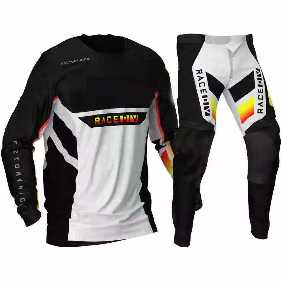

Free Shipping Motocross Gear Set F21 Podium MX Jersey Pants MX Dirt Bike Offroad Kits Motor Cycling Black White Suit Mens