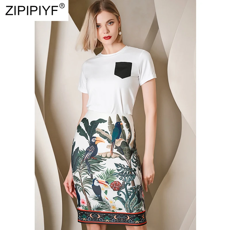 

2021 New Women Print Skirt Fashion Elegant Vintage Casual Wear To Work Party Evening Sexy Package Buttocks Work Derss B239