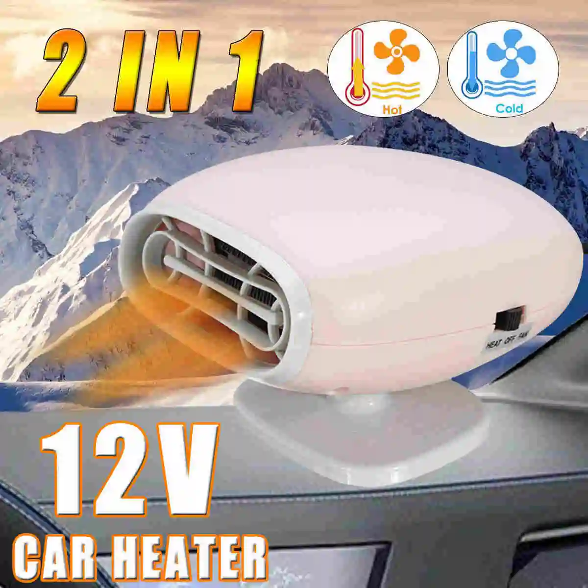 Defroster Demister 12 В 12.5A 150 Вт портативный автомобильный обогреватель, вентилятор охлаждения, ветровое стекло, окно, Demister, вождение автомобиля - Название цвета: Розовый