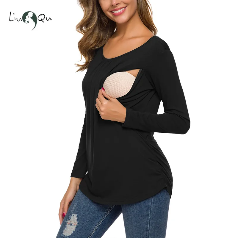 Женская одежда для беременных Блузки Топ рубашка грудного вскармливания с