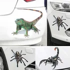 Автомобильные наклейки 3D Паук ящерица Скорпион наклейка на бампер автомобиля милые и крутые 3D Животные дизайн для автомобиля наклейки