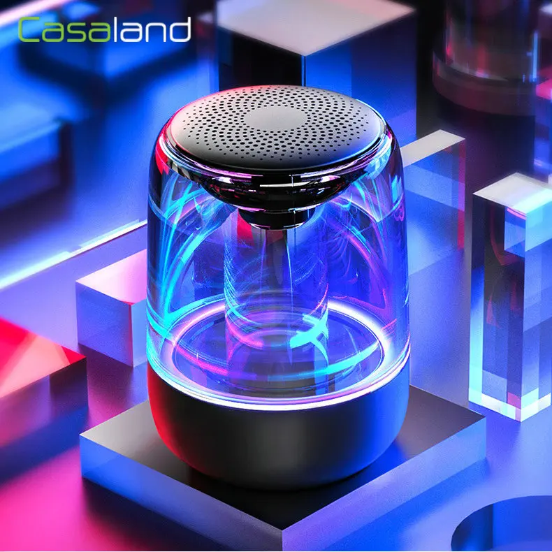 Casaland C7 портативный Bluetooth 5,0 динамик прозрачный светодиодный светящийся сабвуфер 6D объемный HIFI стерео беспроводной динамик TWS