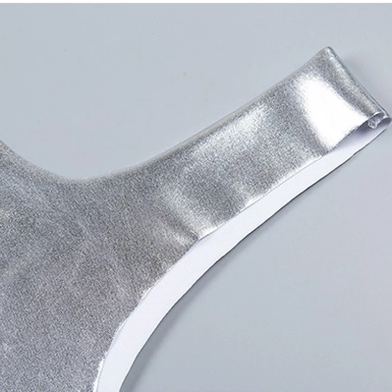 

GAOKE Stretch Mini Satin Dress Women Sexy Straps Slim Fit Bodycon Party Dress Neon Silver Dress Summer Dreses Dual-layered