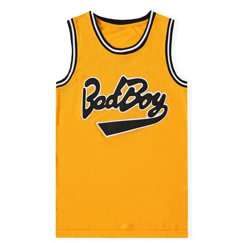 Bad Boy Smalls 72# Basketball Jersey Yellow Tank Tops Mens Movie Shirt LOGO Embroidery