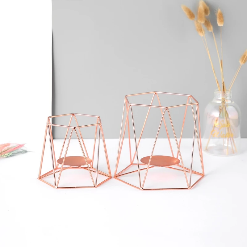 Современный металлический стол розовое золото корзина для хранения