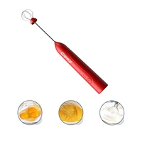 2 colors electric whisk with wireless design usb rechargeable egg beater foam maker handheld whisk drinks mixer redwhite