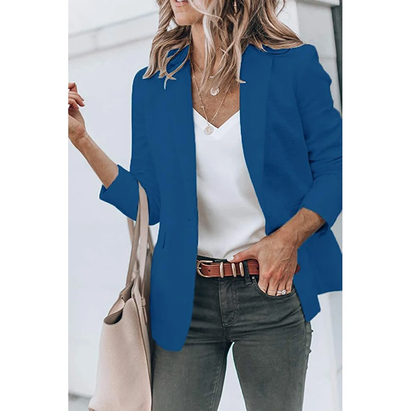 

Women's Jackets Ladies Blazer For Business Work Office Coat Casual Simple Elegant White Outerwear Spring 2021