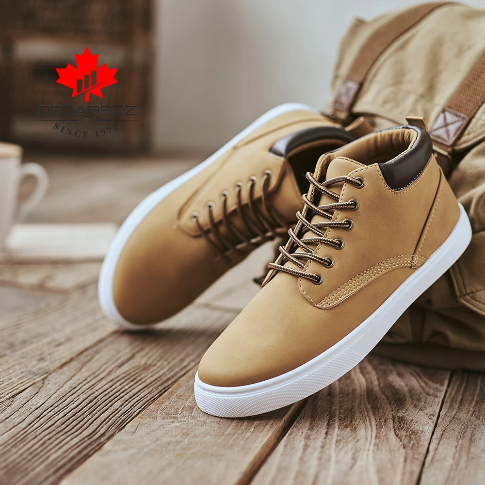 DECARSDZ мужские ботинки Сезон осень зима Базовые удобные на шнуровке плоской