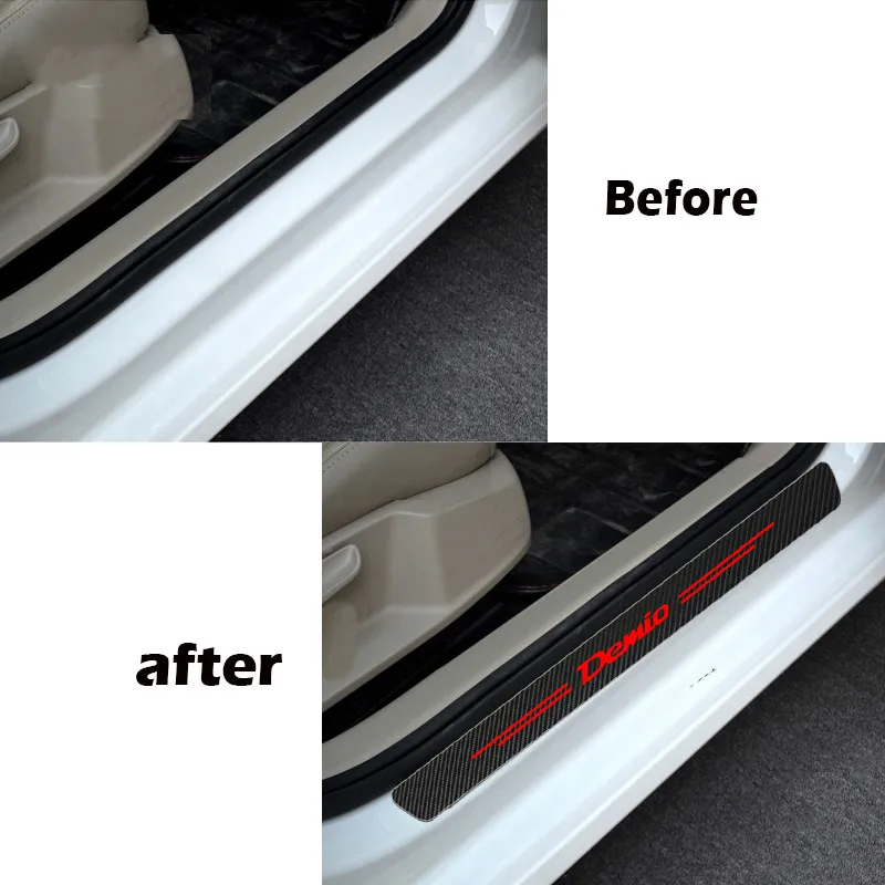 Mutips 4 шт. углеродного волокна автомобильные накладки на пороги дверей и защита