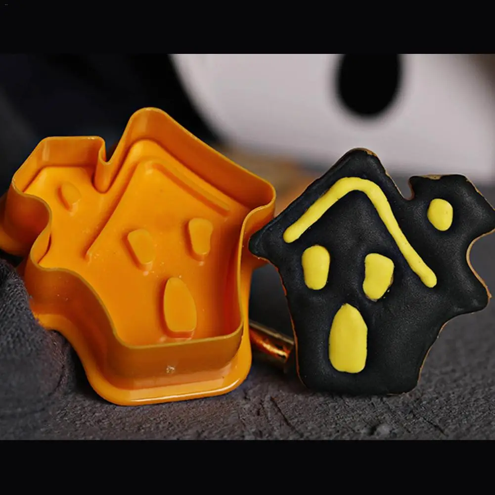 4 шт. Хэллоуин тема Плунжер печенья Форма для вырубки пластиковая формочка