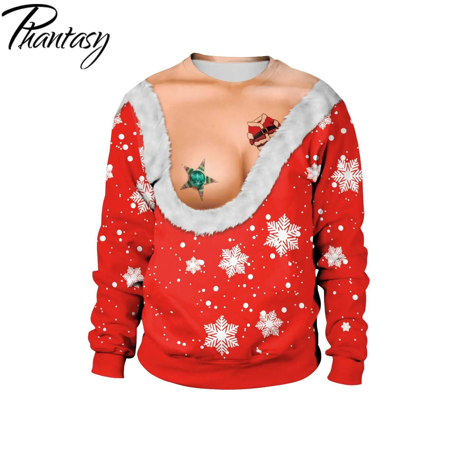 

Phantasy Funny Santa Ugly Christmas Sweater Adult Autumn Crew Neck Daily Party Xmas Sweatshirt Couple Pullover Christmas Jumpers