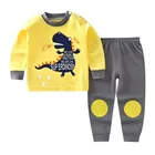 От 0 до 4 лет Детский комплект нижнего белья с длинными рукавами, зимние детские хлопковые пижамы, одежда для сна, костюм для мальчиков и девочек, комплекты одежды для малышей