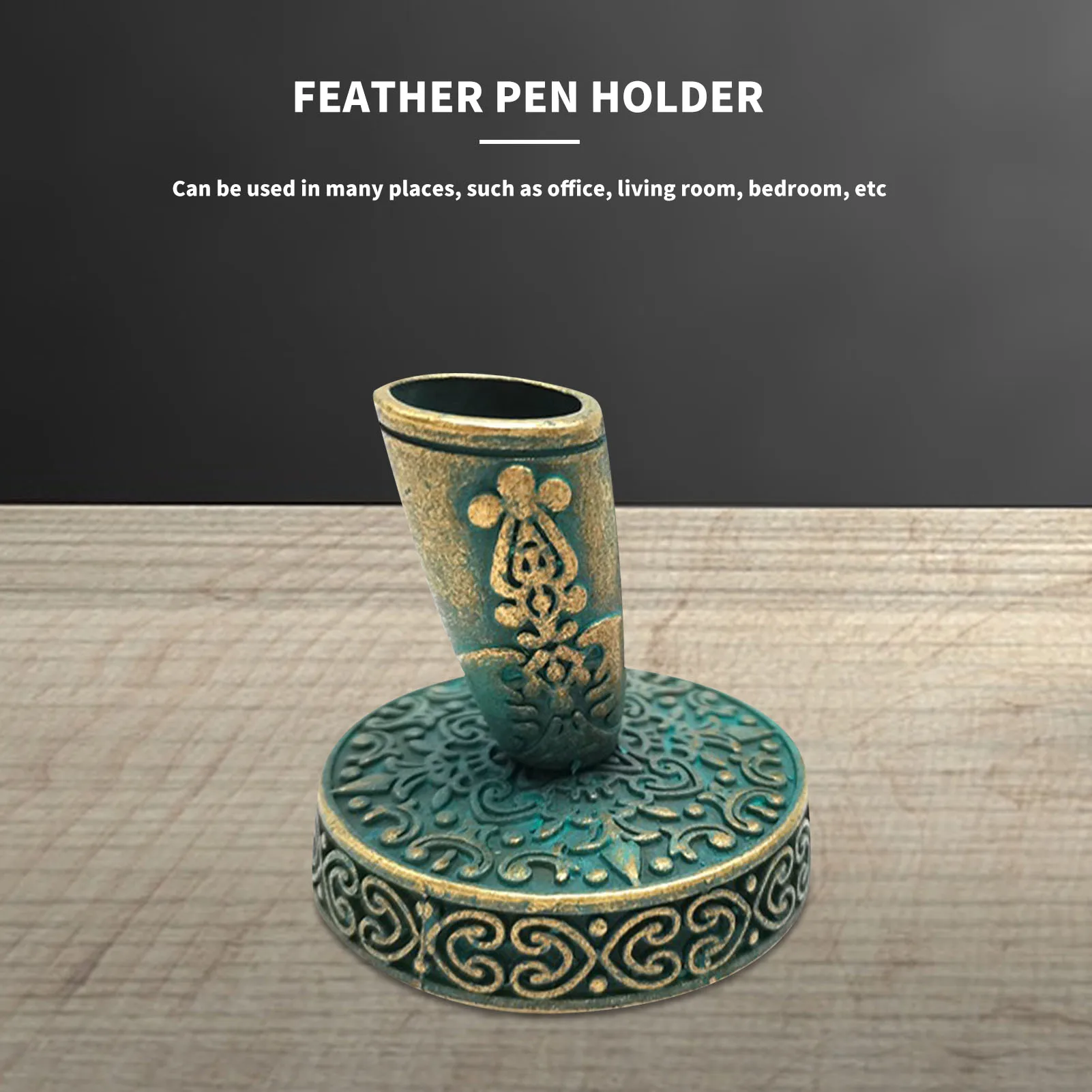 Винтажный металлический держатель для ручки с круглыми вставками офисный