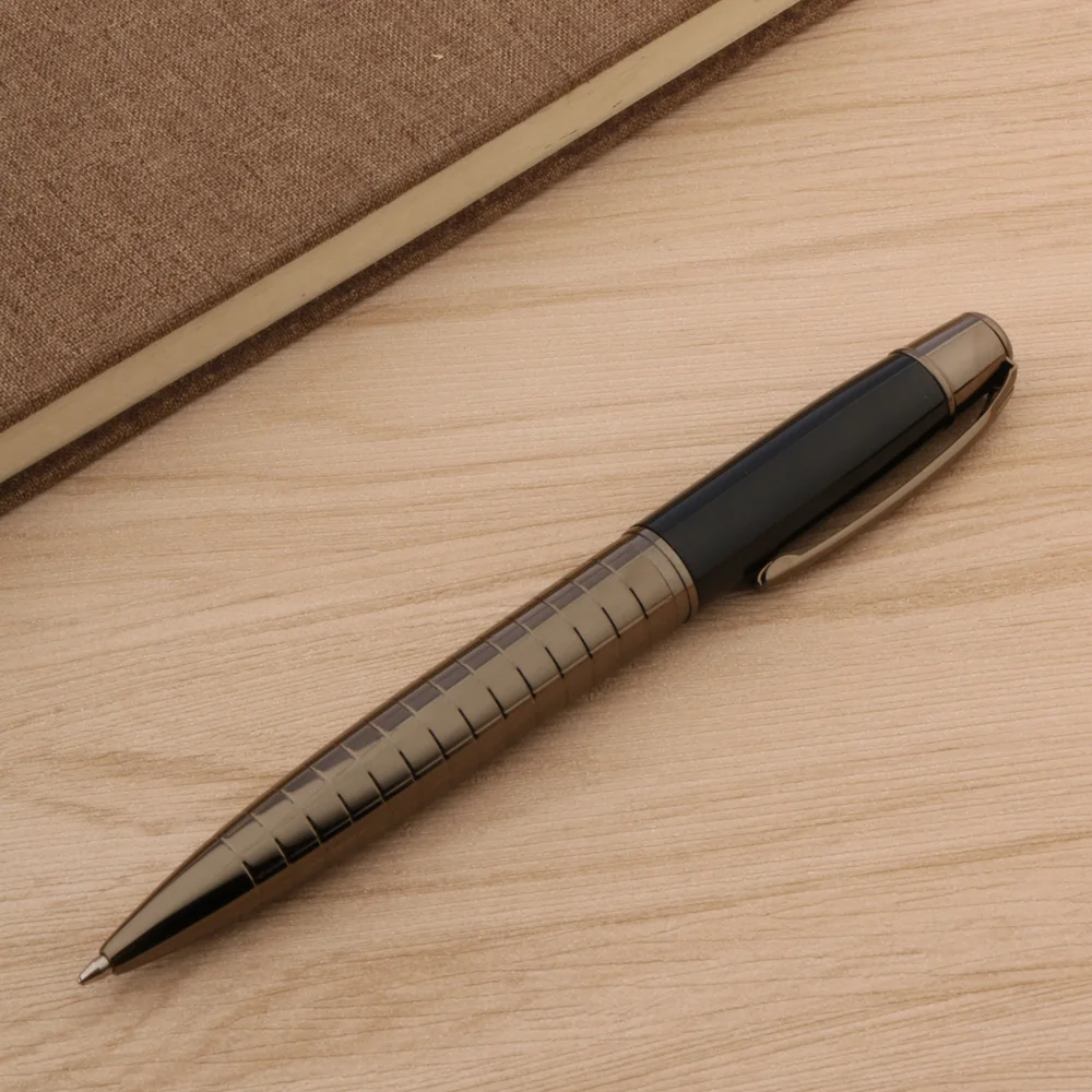 Высококачественная металлическая шариковая ручка 022 серый вращающийся черный