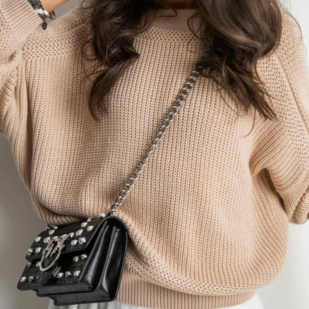 Женский трикотажный свитер с V-образным вырезом на пуговицах | Женская одежда