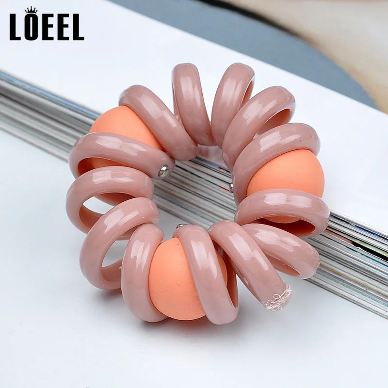 Резинки для волос женские эластичные резиновые спиральные однотонные