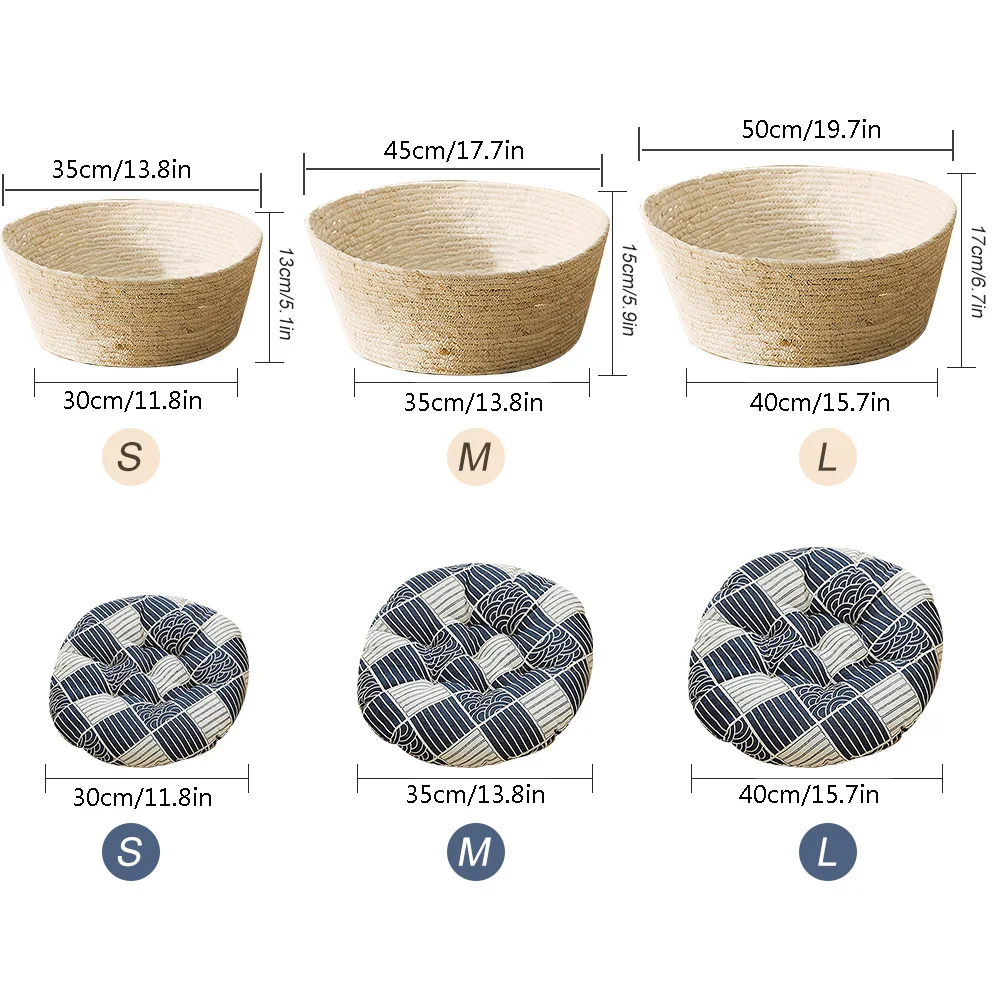 Мягкая кровать для кошек ротанговая Всесезонная универсальная летнее крутое