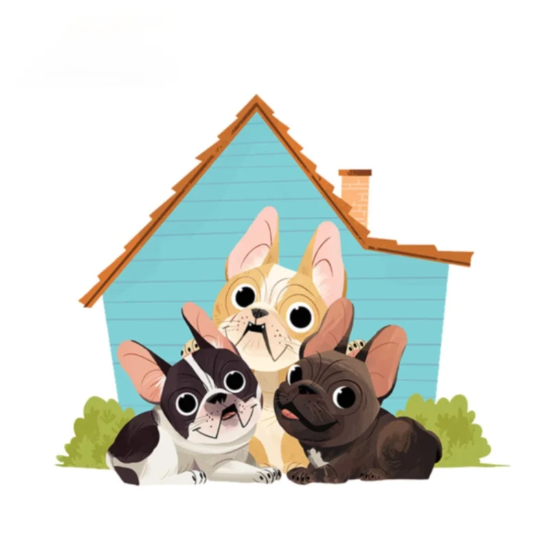 

Interesting Cartoon French Bulldog Vinyl Stickers Car Window Bumper Decal Waterproof Car Sticker High Quality Accessories