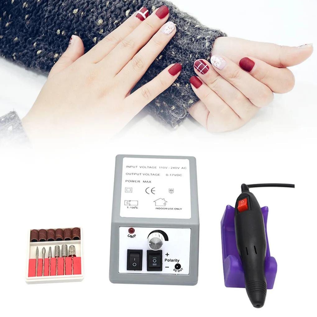 

Nail Art Polishing Machine Set Manicure Pedicure Kit Electric Drill Grinding Tool for Nail Toe EU Plug