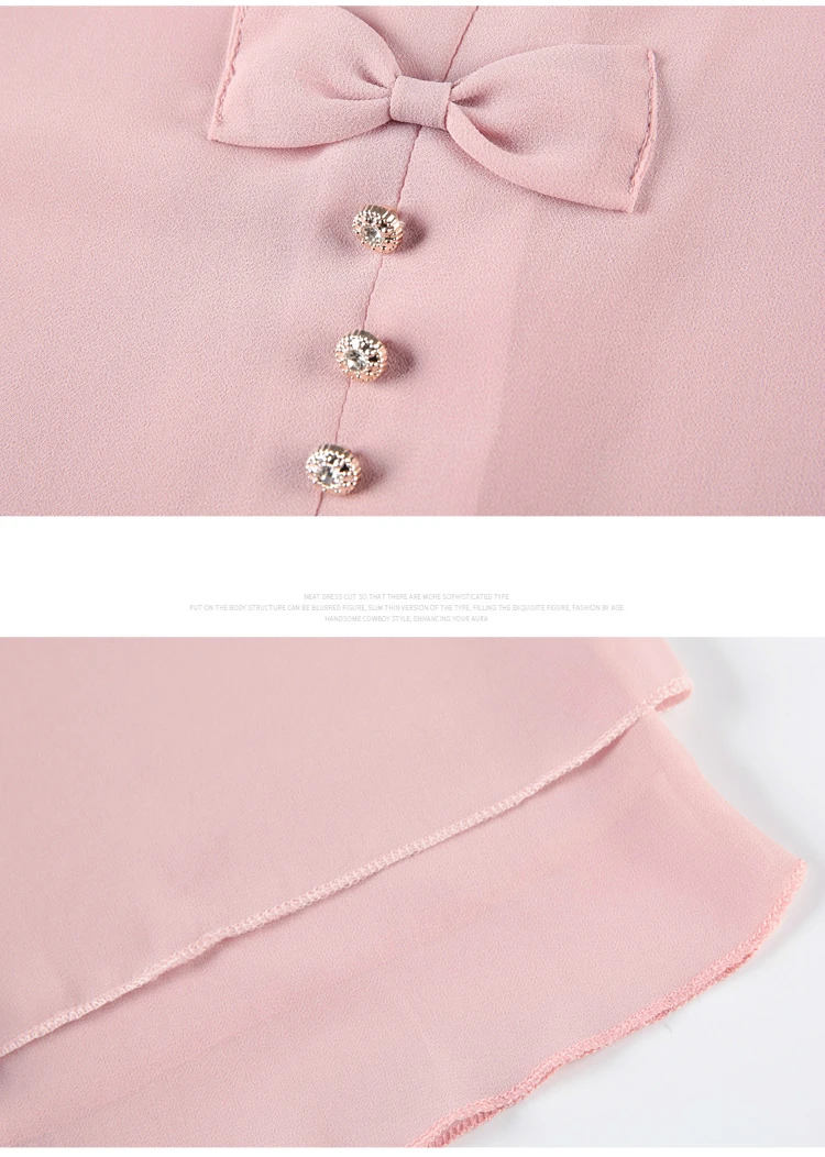 

2021 Summer Women Chiffon Blouse Short Sleeve Blouses O-neck Women Shirts Plus Size 3XL 4XL Blouses Female Cute Bow Tops 4832 50