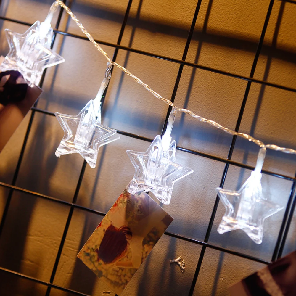 Five-pointed Star Photo Card Clip Decoration LED String Light 10/20/30/50LED Stars Decorative Clamp Fairy | Лампы и освещение