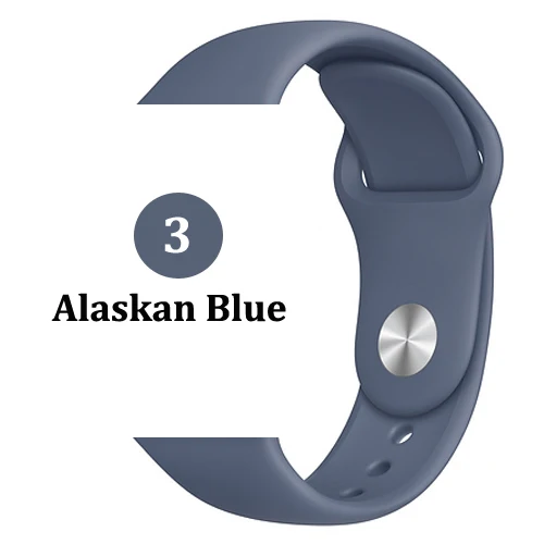 3-Alaskan Blue Ремешок для apple watch band 4 3 correa iwatch band 42 мм/38 мм 44 мм/40 мм 2 спортивный силиконовый браслет pulseira apple watch аксессуары - Цвет ремешка: 3-Alaskan Blue