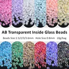 Цветные Стеклянные Бусины 1,5233, 6 мм AB, глянцевые чешские круглые бусины-разделители, бусины для изготовления ювелирных изделий, ожерелий, браслетов, аксессуары сделай сам
