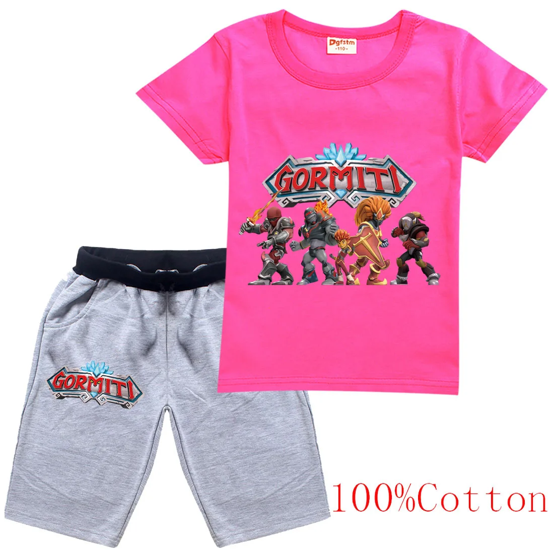 

2021 Summer Gormiti Clothes Kids T-shirt+shorts 2pcs Set Boys Summer Short Sleeve Tracksuit Toddler Girl Outfits Cute Sportwear