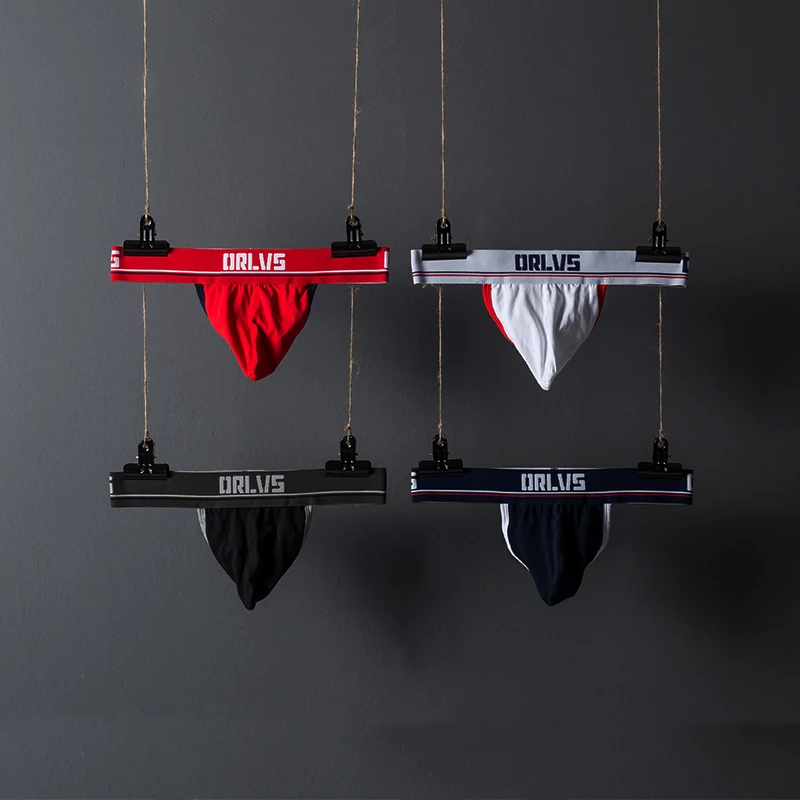 Мужские трусы-джоки AIIOU сексуальные гей-бикини стринги с открытой промежностью