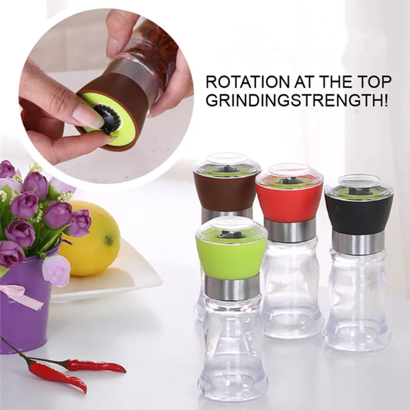 Удобная ручная мельница для соли и перца приправ кухонный инструмент красочная