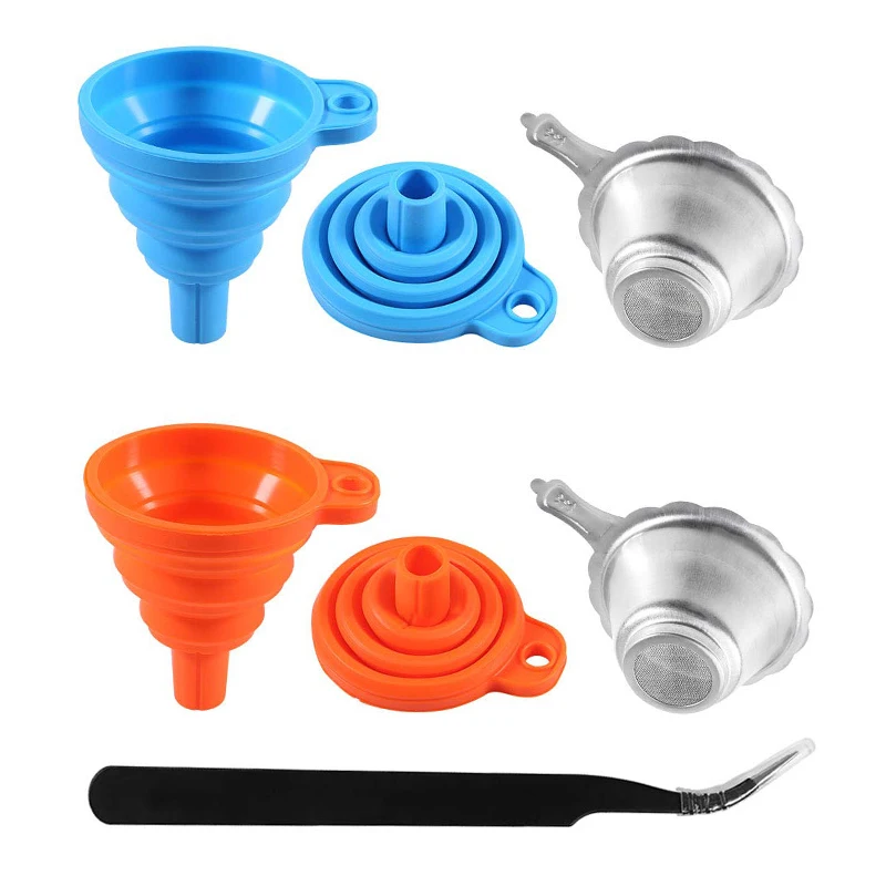 

3D Printer Resin Filter Accessories Collapsible Silicone Funnel Curing Filter Stainless Steel Resin Filter Cup with Tweezers