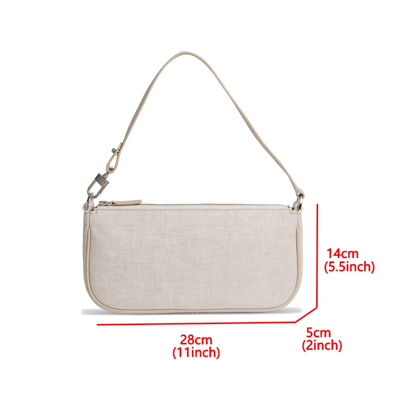 

Fashion Linen PU Leather Splice Shoulder bags for women Solid Color Square Women's bag Linen Women Handbags Baguette Shape Tote