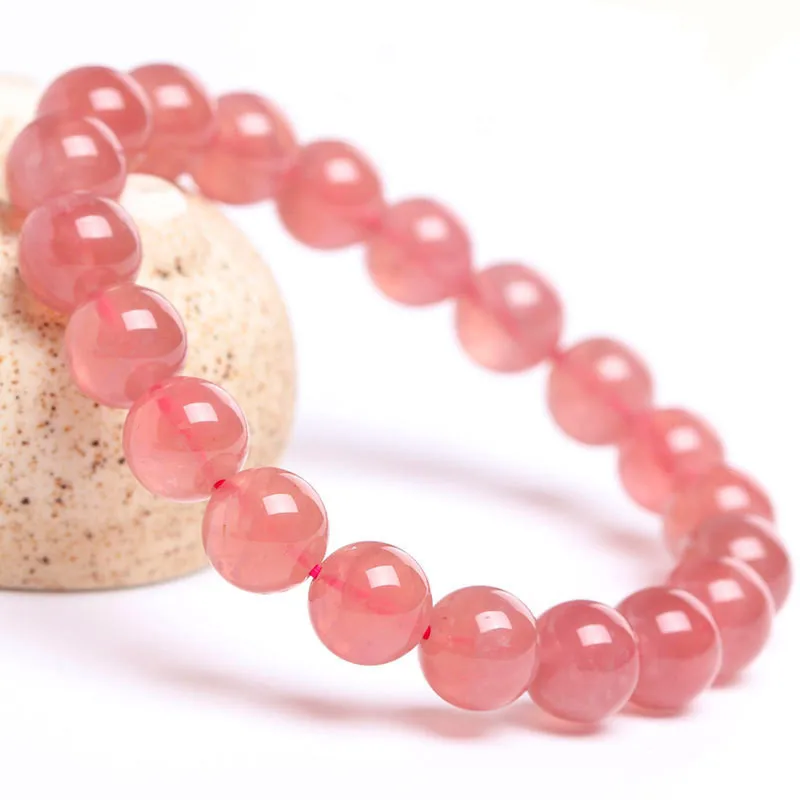 

7A+ High Quality 100% Natural Madagascar Rose Quartz Bracelets Pink Crystal Quartz Round Beads Bracelets For Women Men Jewelry
