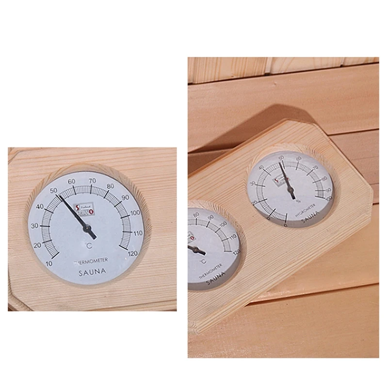 

Sauna Wooden Thermometer and Hygrometer Double Sauna Wooden Hygrothermograph