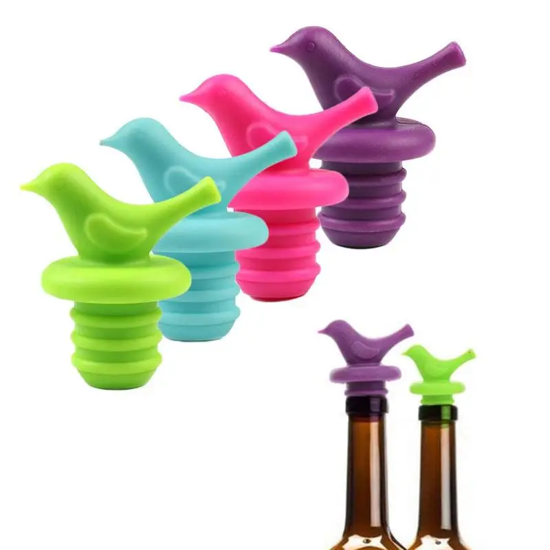 

1pcs Bird Shape Silicone Fresh-keeping Bottle Cap Wine Wine Corks Bar Seasoning Cork Supplies Wine Family Corks H5X0
