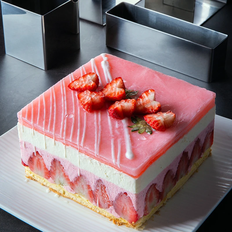 

Adjustable Round Sequare Cake Ring Mold Retractable Mousse Cake Ring Stainless Steel Baking Mould Ring Cake Tools