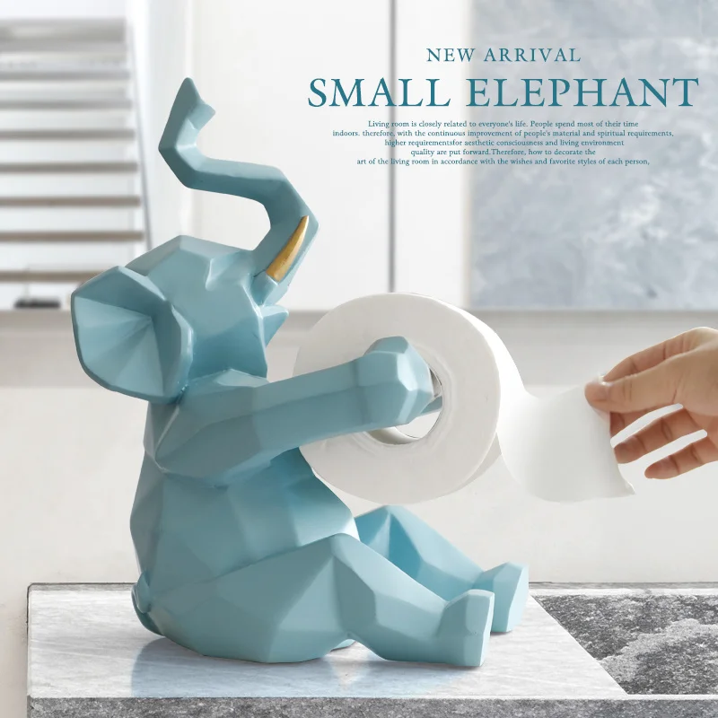 

Animal statue Craft Toilet Paper Holder Table living room office restaurant hanging paper Elephant/deer figurine home decor