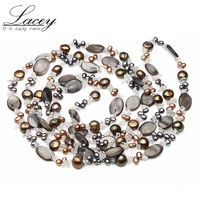 long natural freshwater pearl neckalce women 190cm 200cmfashion multilayer real pearl necklace fine jewelry mother present