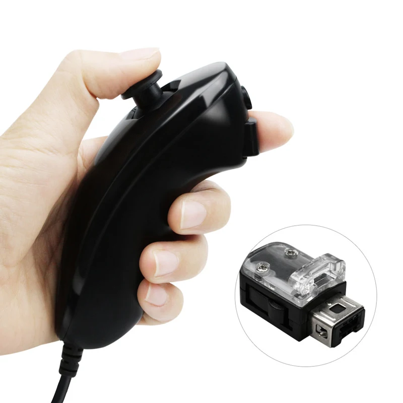 Игровой контроллер для Nintendo Wii 5 цветов нунчак ручной изогнутый игровой