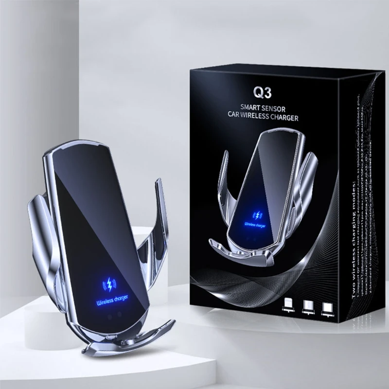 

Premium Car Wireless Charger Mobile Phone Bracket Induction Opening / Closing Navigation Fixing Frame Fast Charging Auto Holder