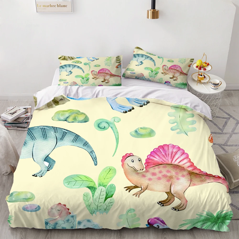 Постельное белье динозавра с одной печатью Детский набор пододеяльников