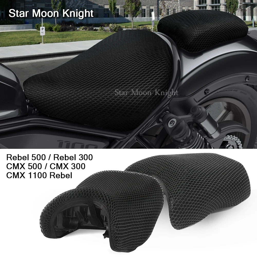 

For Honda Rebel CMX 1100 500 300 2017 - 2021 Cool 3D Mesh Motorcycle Moped Scooter Seat Covers Cushion Anti-Slip Waterproof New