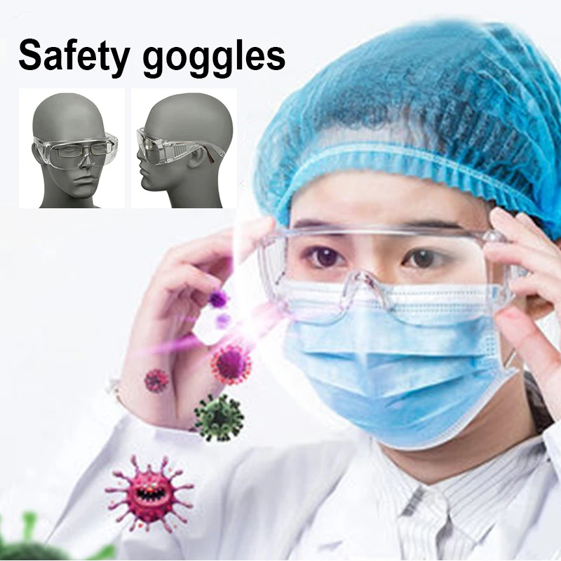 

Clear Transparent Safety Goggles Eyes Shield Protective Glasses Anti Infection Splash ALS88